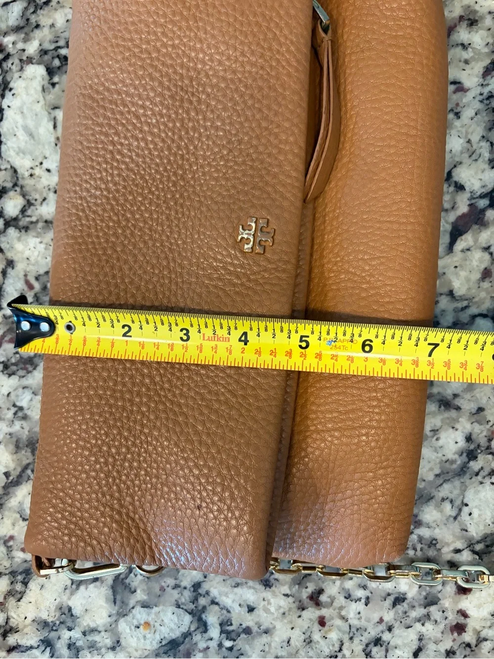 🤎 Tory Burch Thea Pebbled Leather Foldover Convertible Crossbody Bag Camel